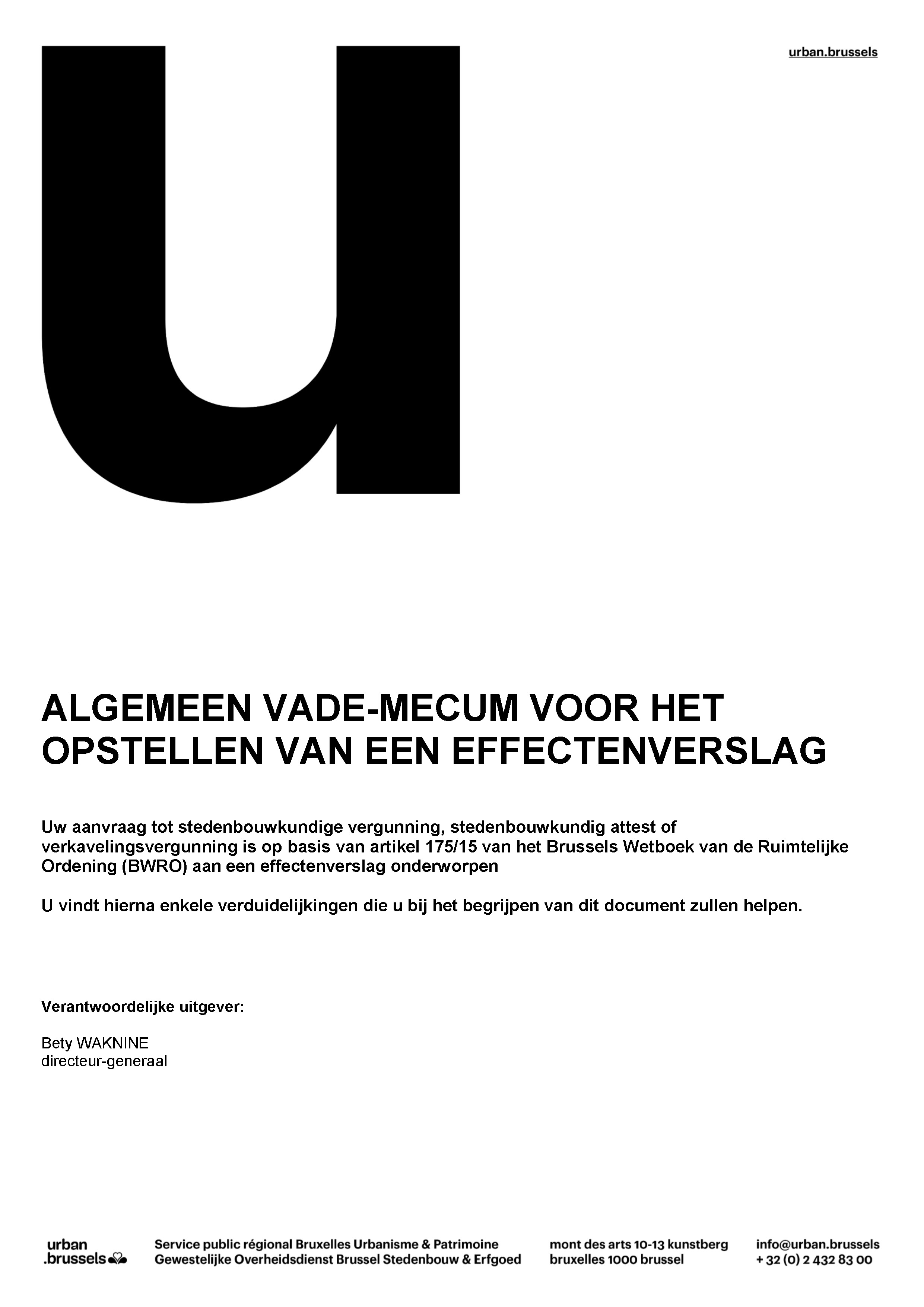 Vade-mecum voor het opstellen van een effectenverslag